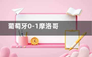 葡萄牙0-1摩洛哥 葡萄牙带着候补饮水机回家看决赛咯